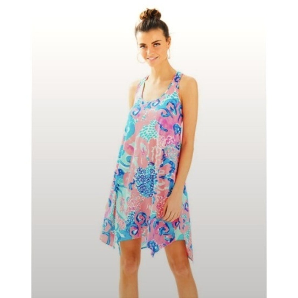 Lilly Pulitzer Melle Trapeze Dress I'm So Jelly Coral Reef Tent Dress | Size XS